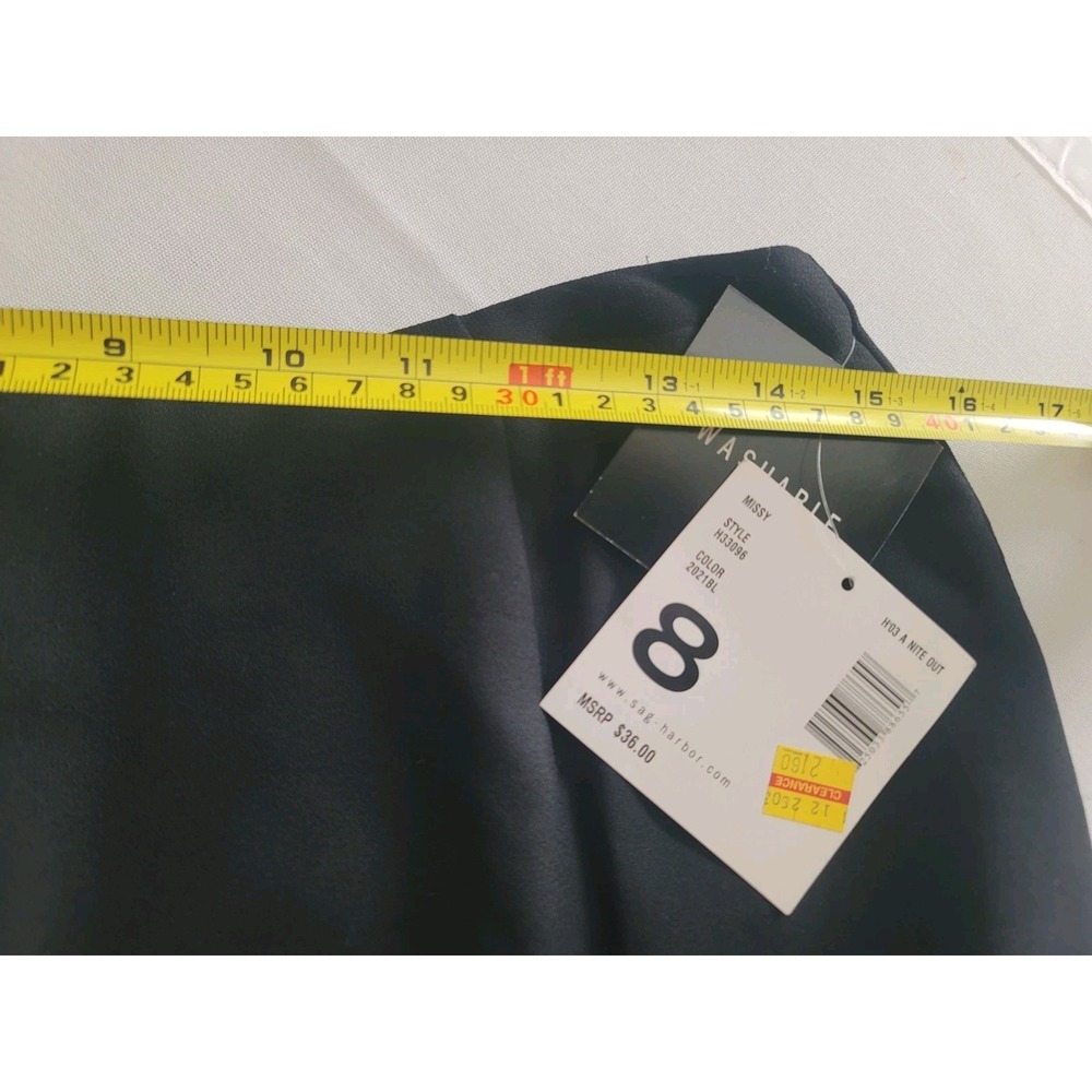 NWT Sag Harbor Black Embroidered Midi Skirt Womens 8 Modest Office Cottagecore - Picture 8 of 10